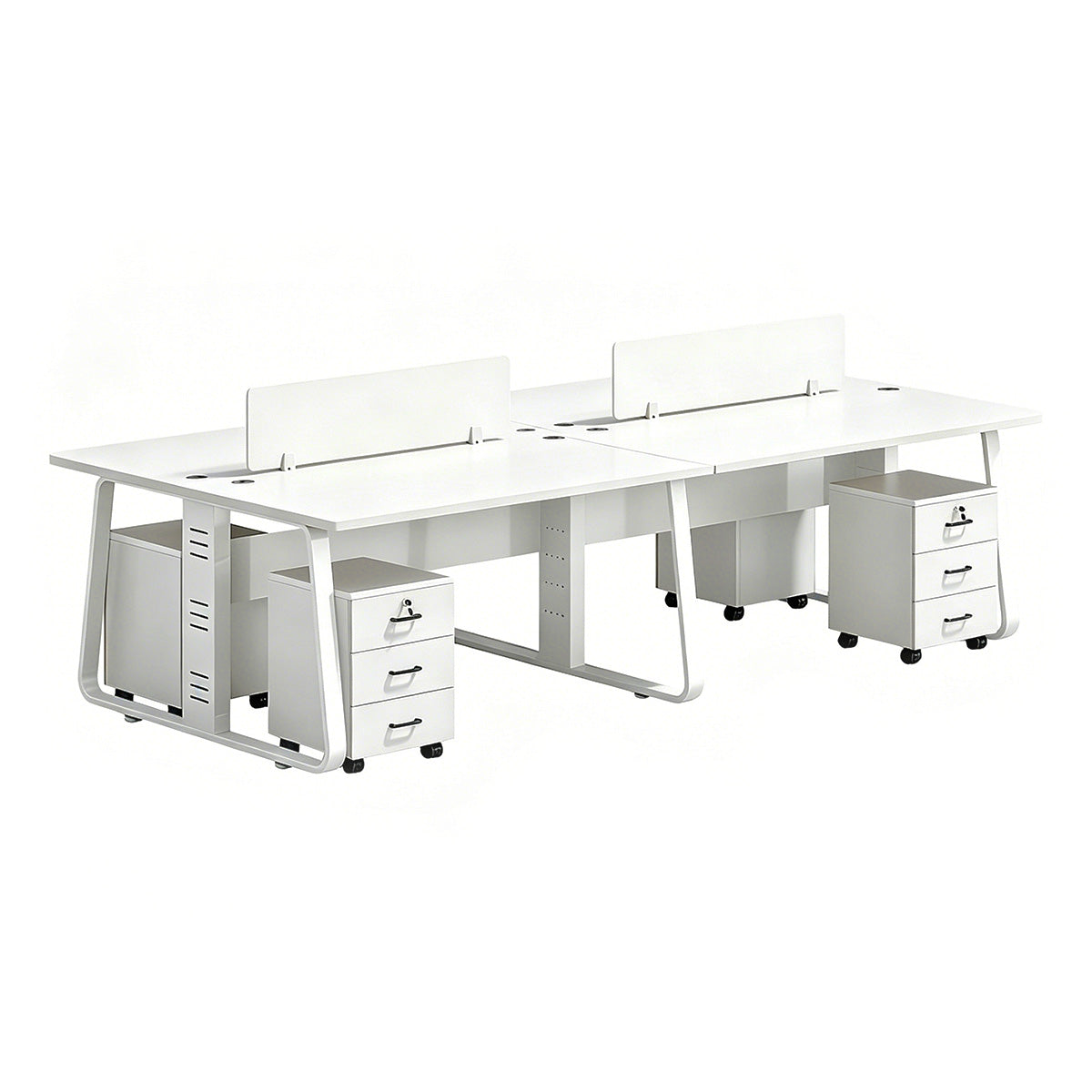 Face-to-Face Desk 47–142 in Wide with Steel Base