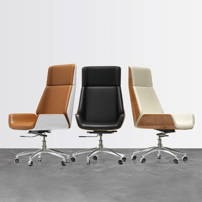 Executive Chair with Wood Back & Aluminum Base