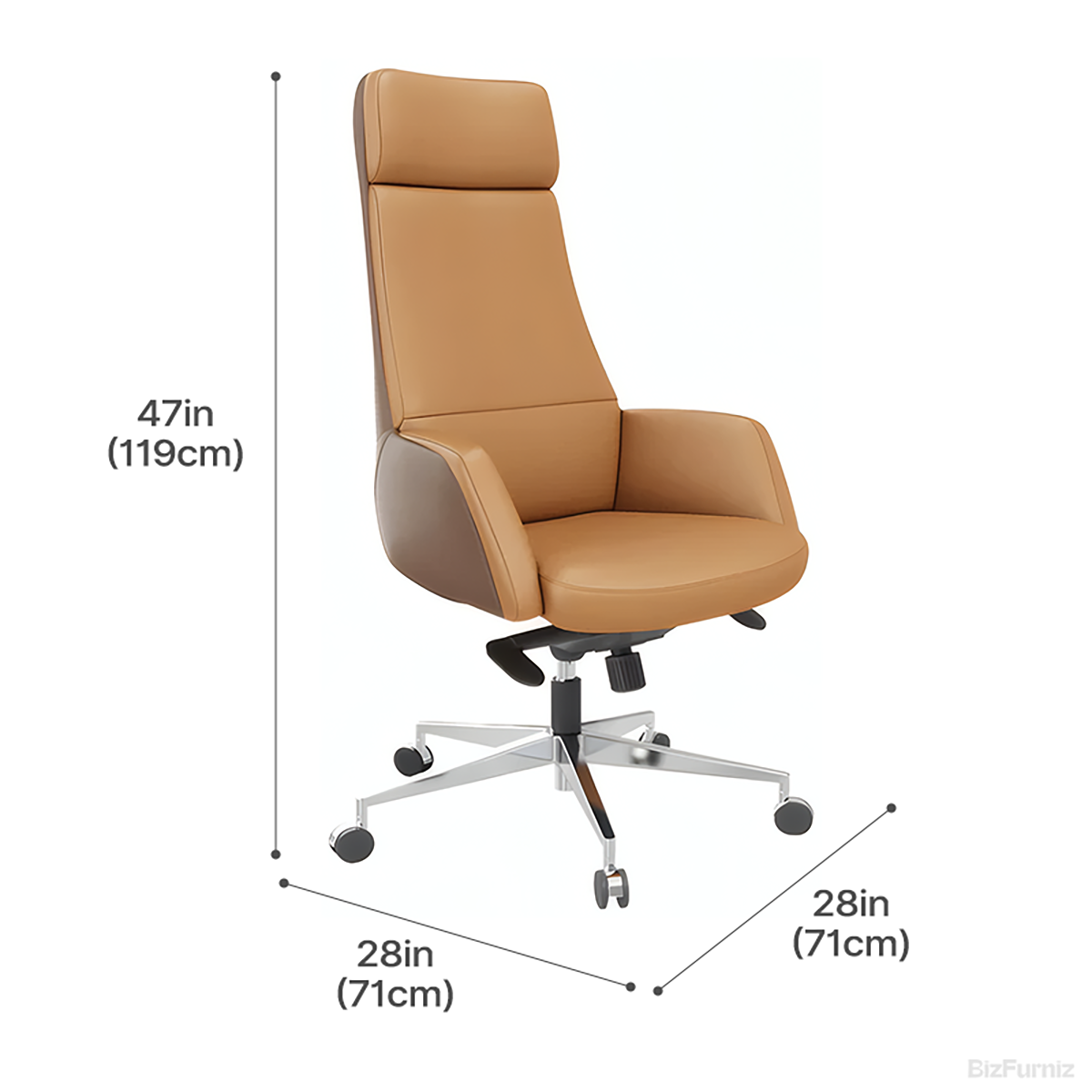 Executive Elegance: The Ultimate High-Back Leather Office Chair product view 4