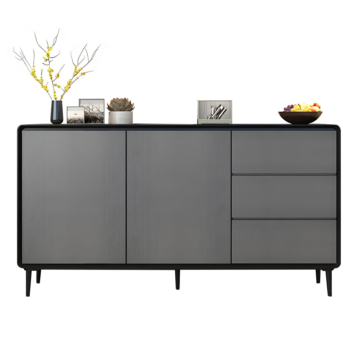 Storage cabinet in black + gray color option