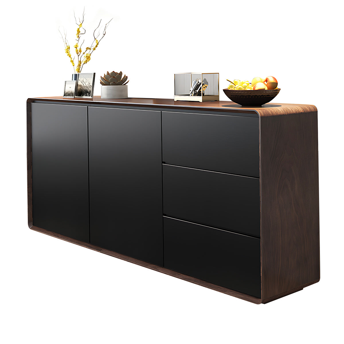 Storage cabinet in walnut + black color option