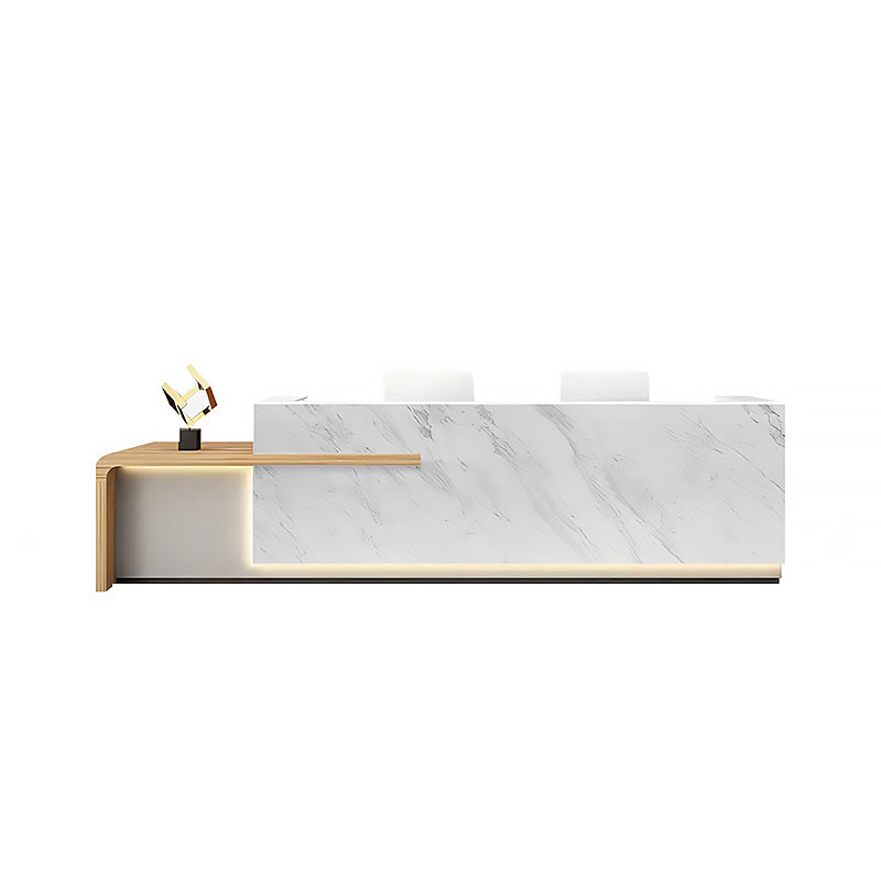 Gloss Reception Desk 71–134 in Wide with Drawers