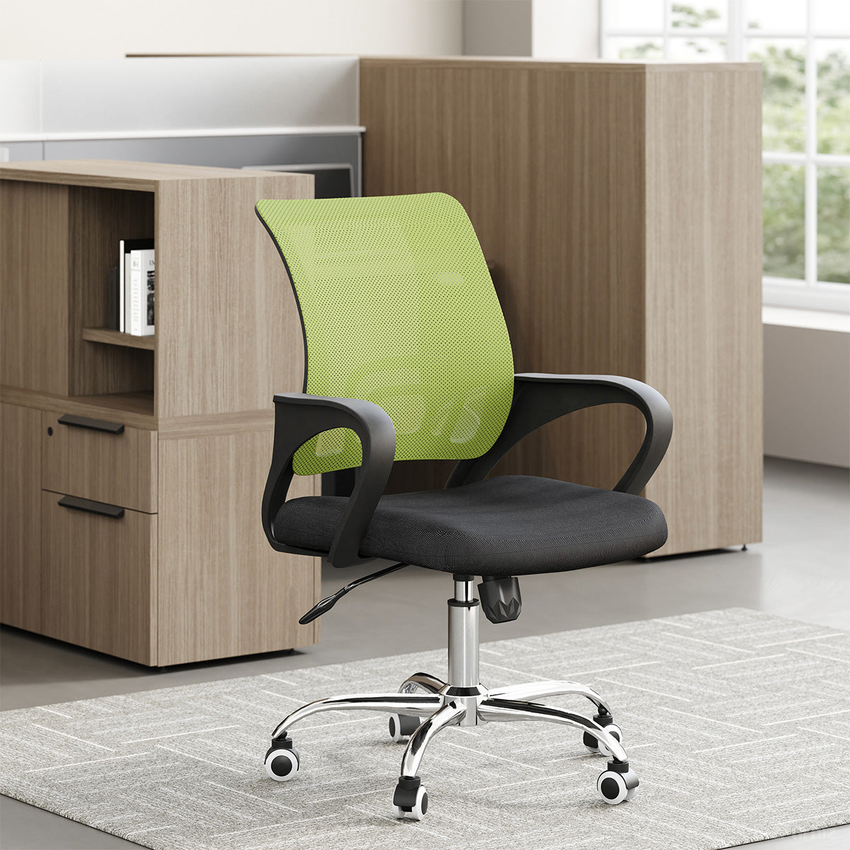 Modern Mesh Office Chair: Breathable Mid-Back Task Chair with Chrome Base for modern office workspace