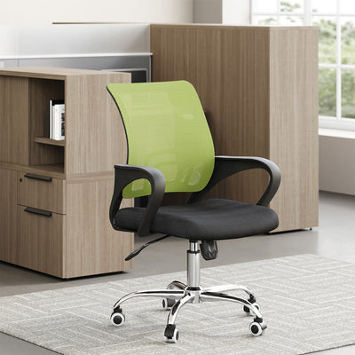 Lime Green Mesh Task Chair with Chrome Base