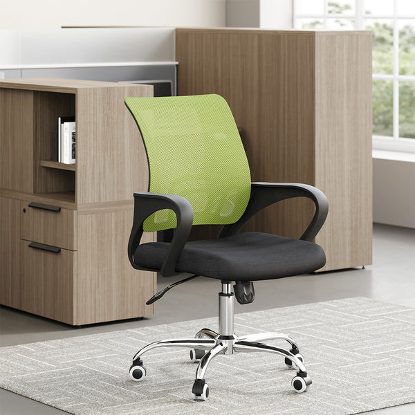 Modern Mesh Office Chair: Breathable Mid-Back Task Chair with Chrome Base for modern office workspace