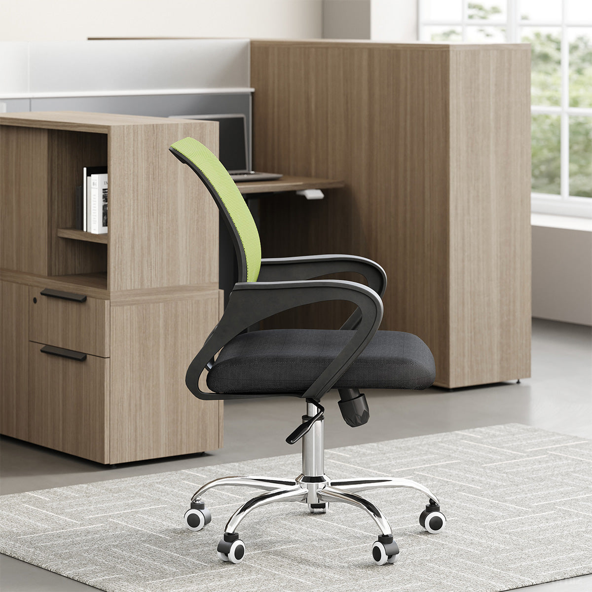 Modern Mesh Office Chair: Breathable Mid-Back Task Chair with Chrome Base product view 5