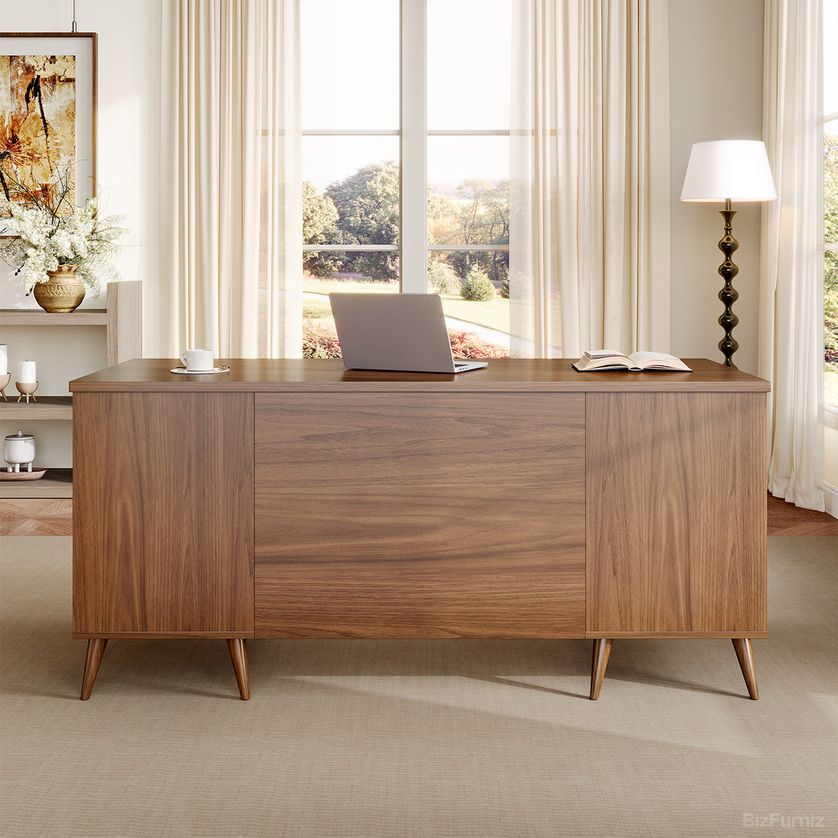 65-inch Modern Office Desk with Multiple Drawers for Home Office and Study for modern office workspace