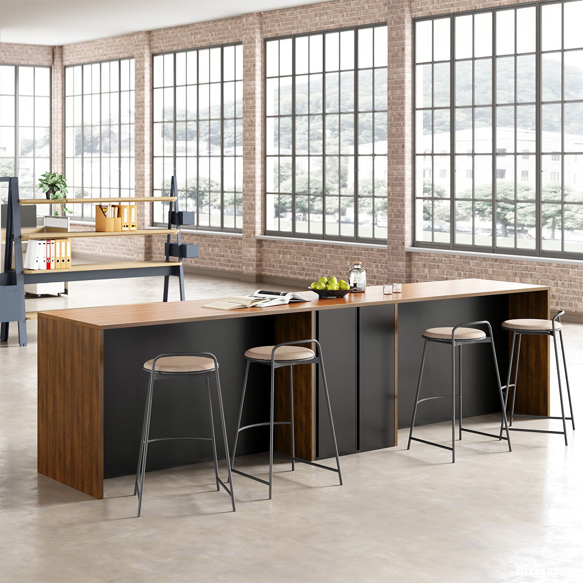 142”L Modern Multi-functional Storage Cabinet with Front and Rear Access Design for Versatile Spaces product view 2