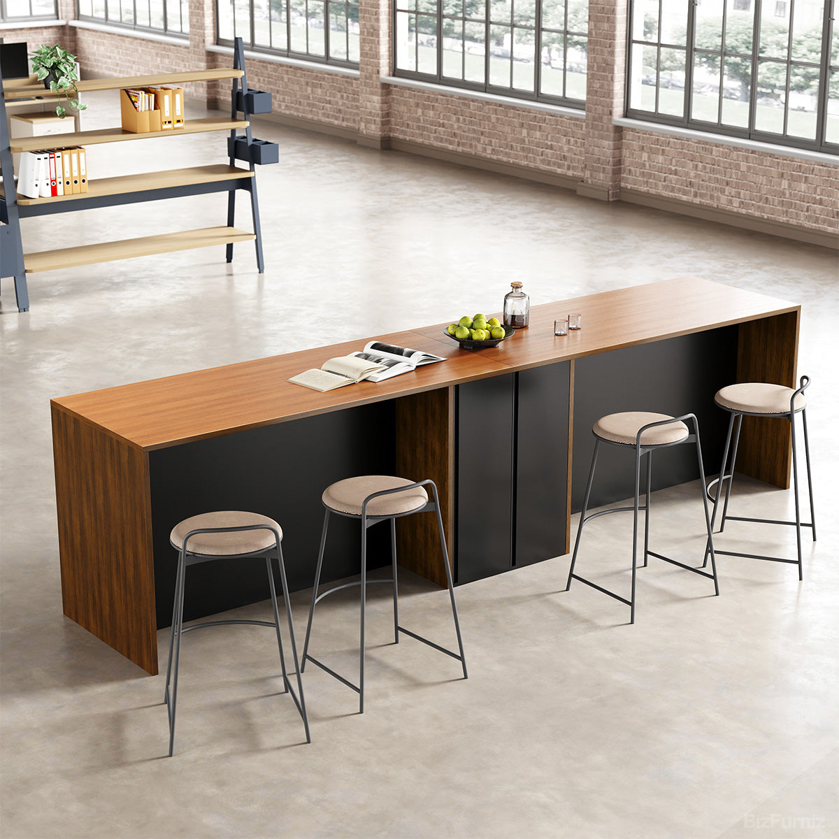 142”L Modern Multi-functional Storage Cabinet with Front and Rear Access Design for Versatile Spaces product view 3