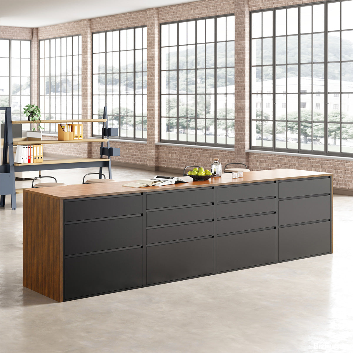 142”L Modern Multi-functional Storage Cabinet with Front and Rear Access Design for Versatile Spaces product view 4