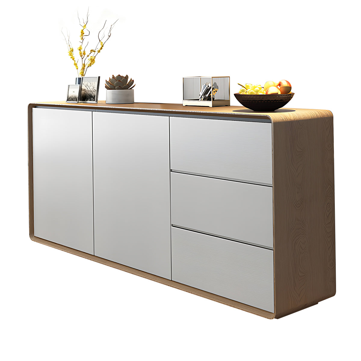 Storage cabinet in natural + white color option