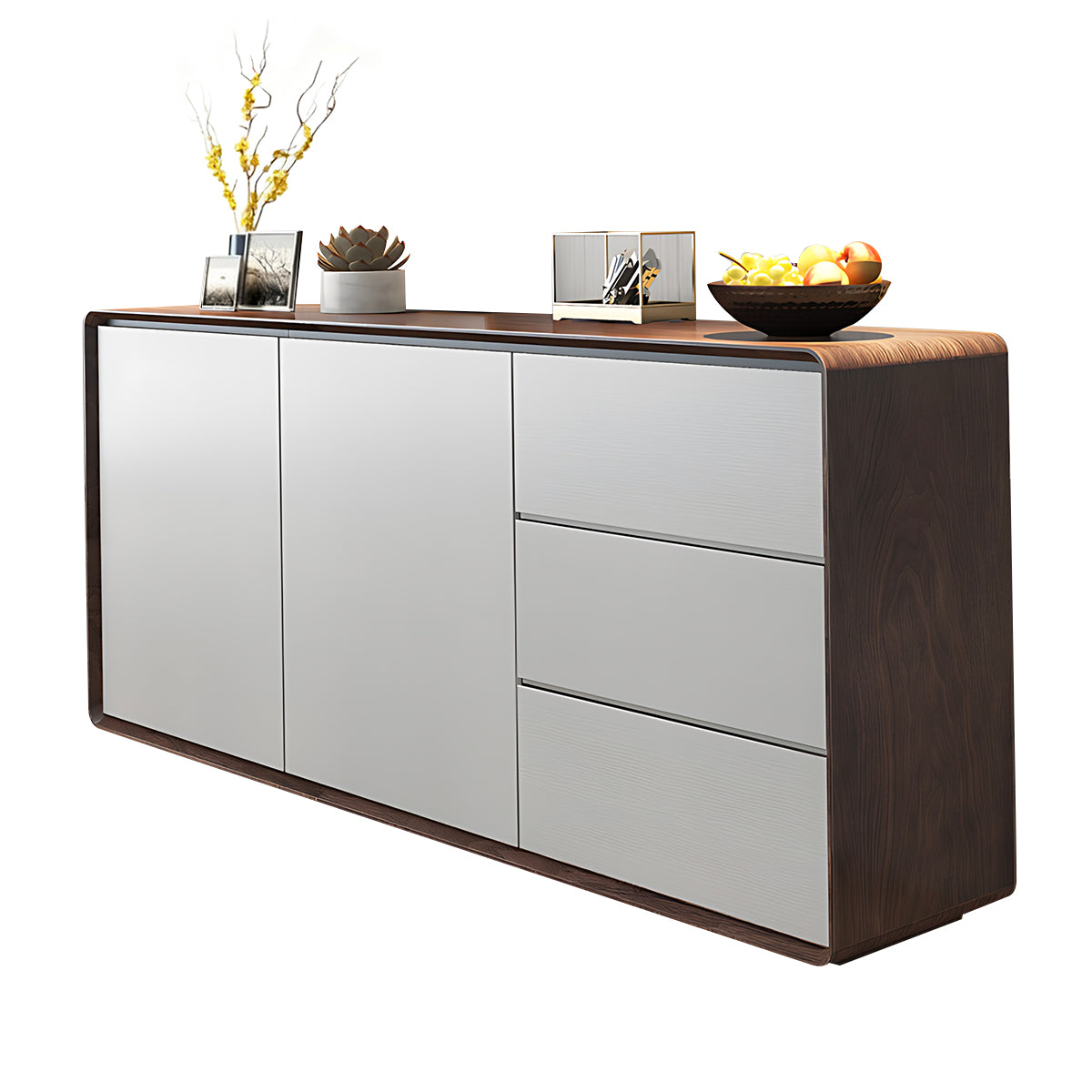 Storage cabinet in walnut + white color option