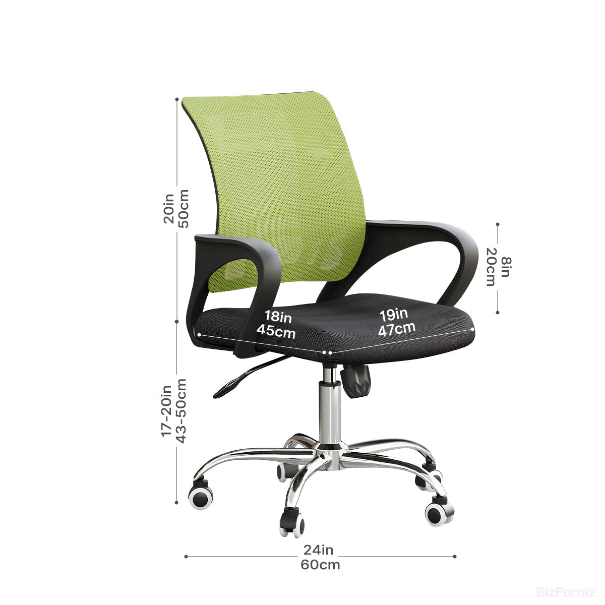 Modern Mesh Office Chair: Breathable Mid-Back Task Chair with Chrome Base product view 6