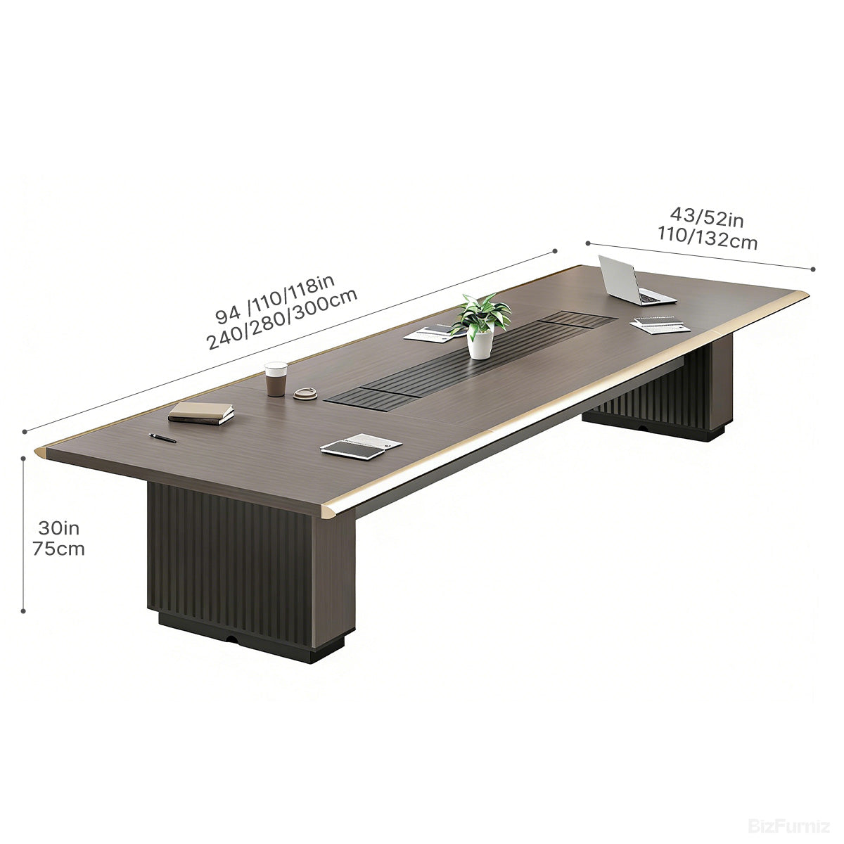 Luxury Conference Table with Cable Management for 8-12 People product view 6