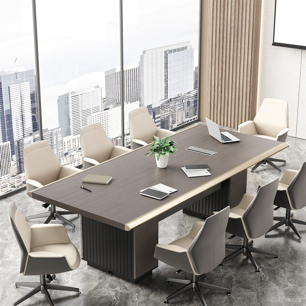 Luxury Conference Table with Cable Management for 8-12 People product view 3