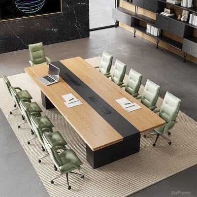 Pedestal Conference Table 118 in Long with Power