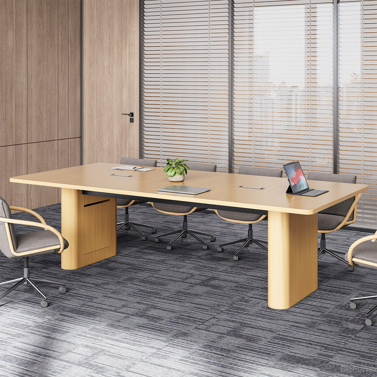 94-inch Rectangular Conference Table for 6-8 People with Cable Management for Meetings and Training product view 2