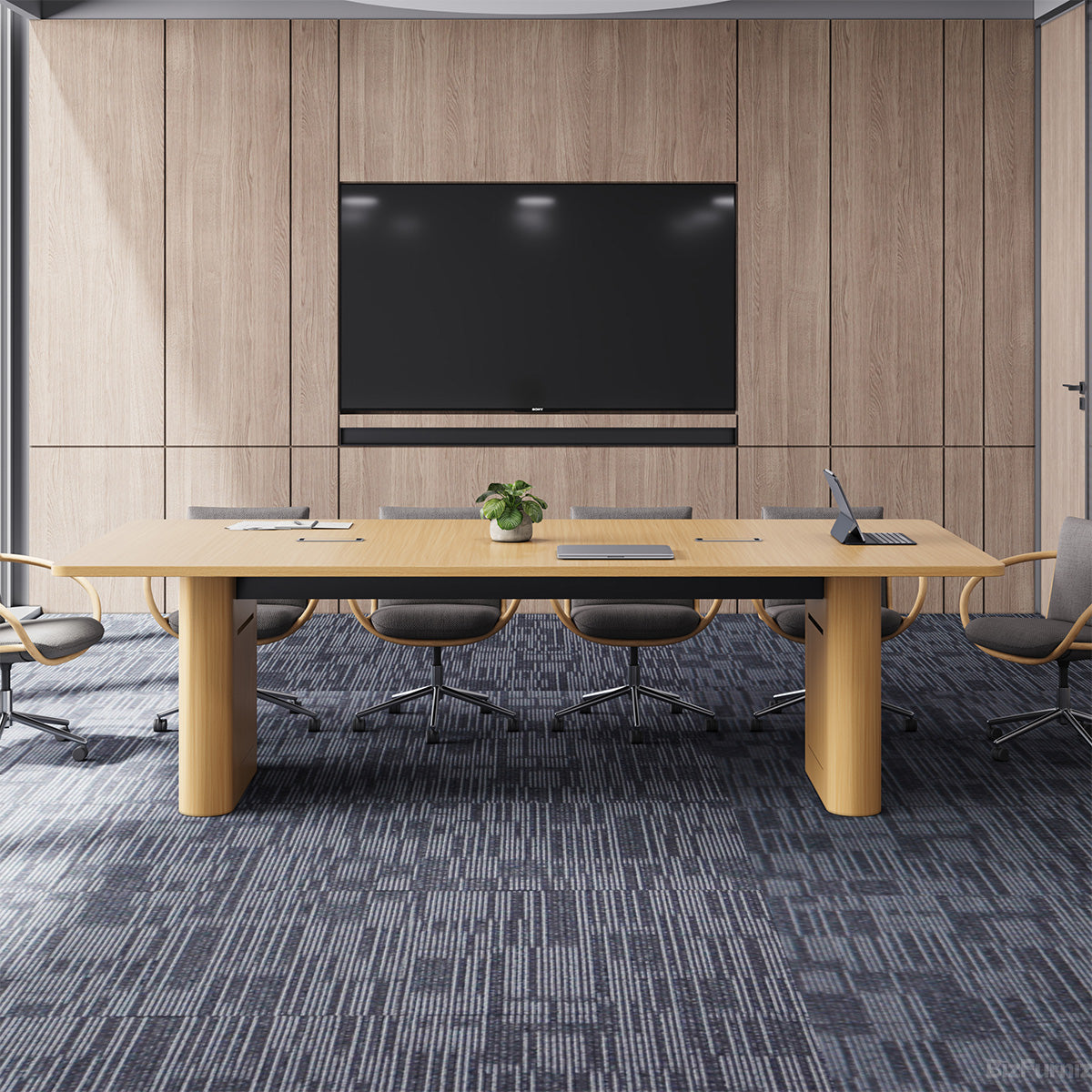94-inch Rectangular Conference Table for 6-8 People with Cable Management for Meetings and Training product view 3