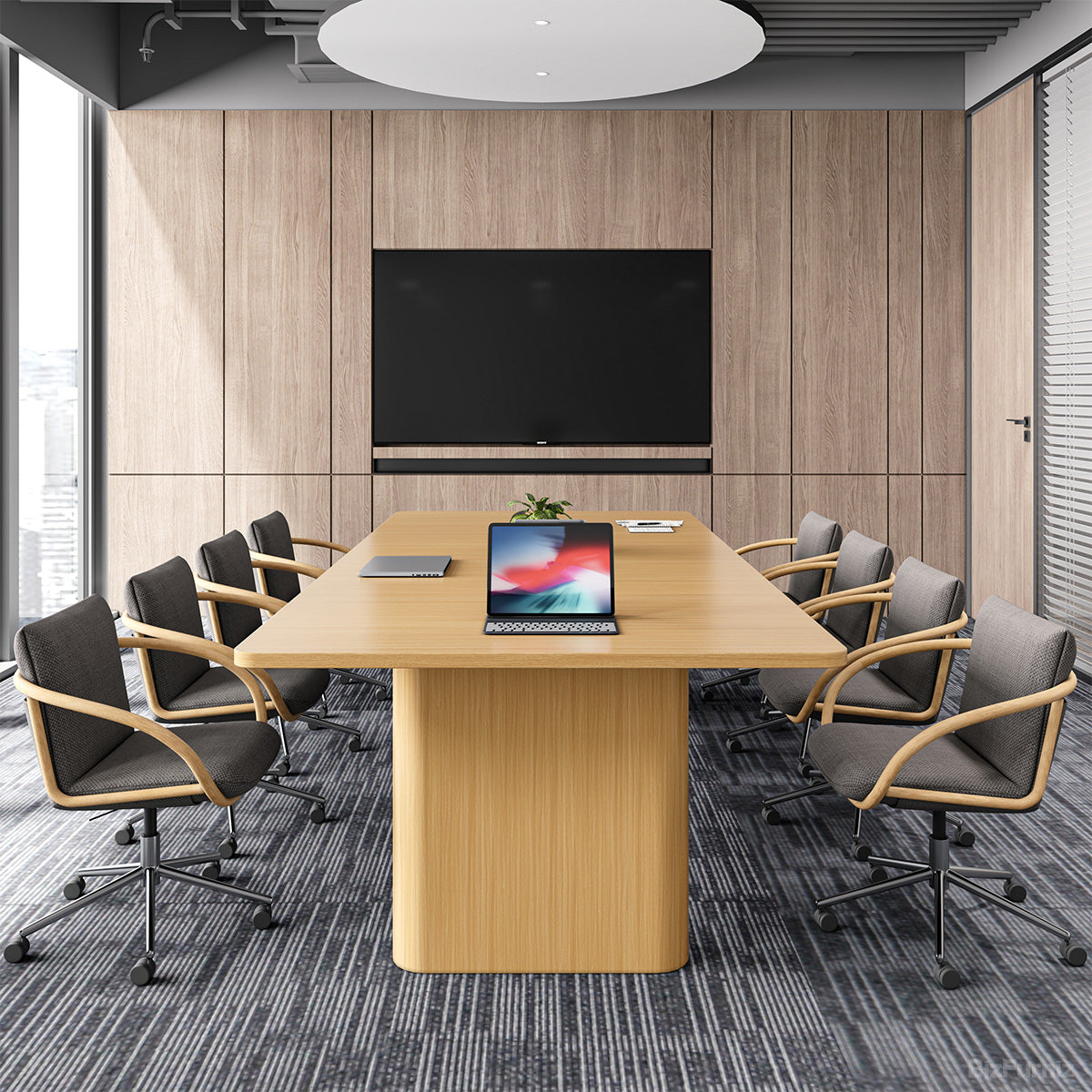 94-inch Rectangular Conference Table for 6-8 People with Cable Management for Meetings and Training product view 4