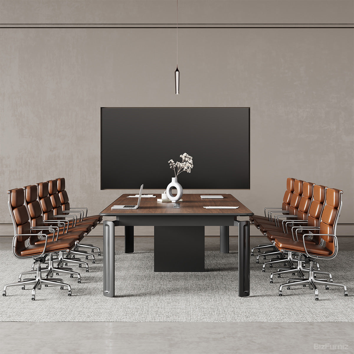 118-Inch Modern Conference Table with Built-In Power Rail for Meeting Rooms and Co-Working Spaces product view 4