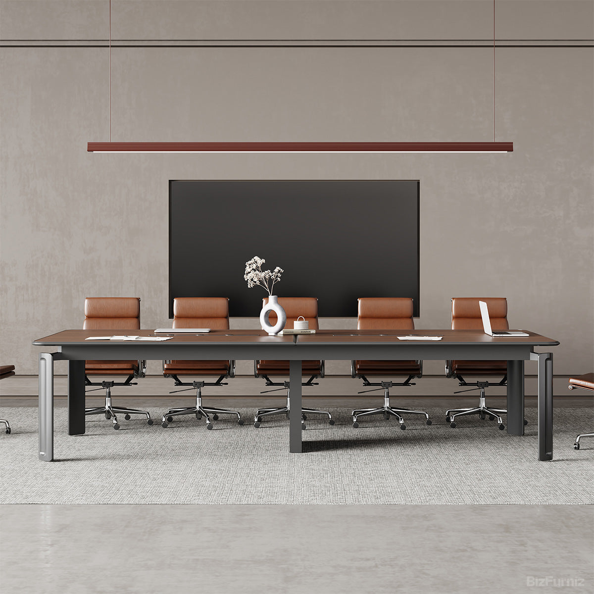 118-Inch Modern Conference Table with Built-In Power Rail for Meeting Rooms and Co-Working Spaces product view 2