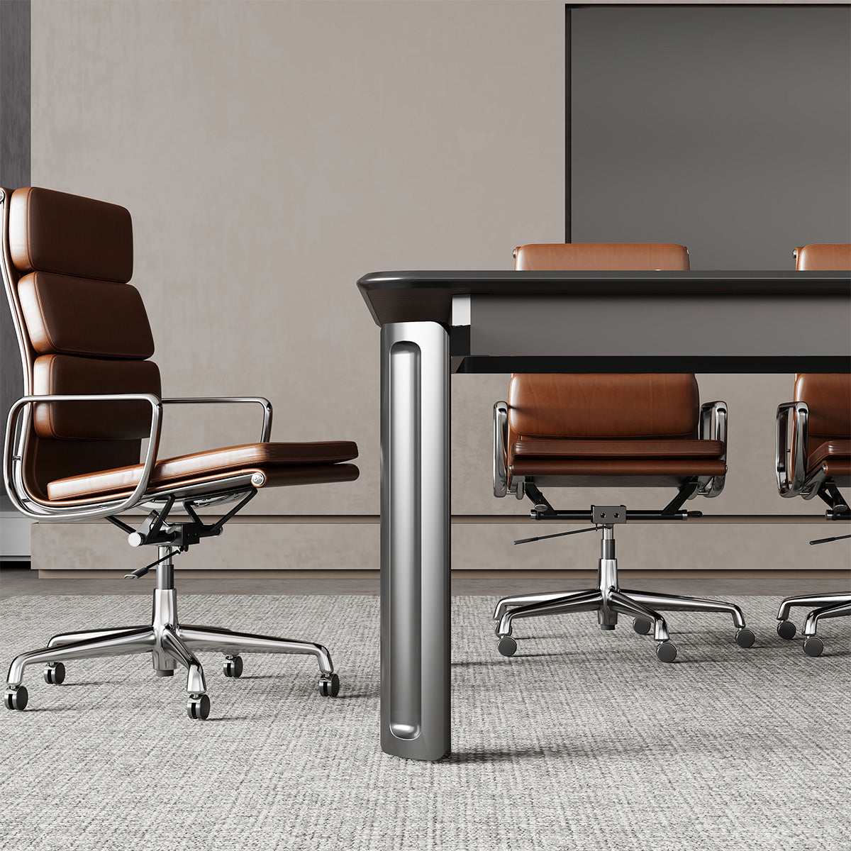 118-Inch Modern Conference Table with Built-In Power Rail for Meeting Rooms and Co-Working Spaces product view 5