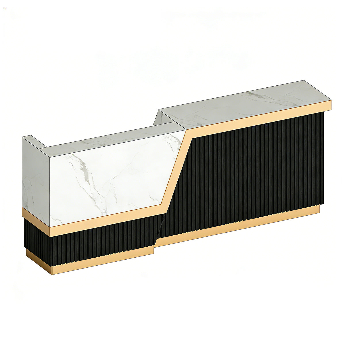 Slatted Reception Desk 47–142 in Wide with LED
