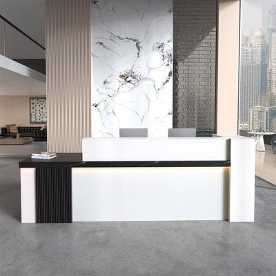 Reception Desk 71 in Wide with Counter & Shelves