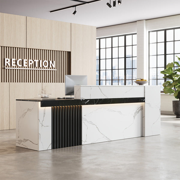Modern Reception Desk with Counter Cable Management for Offices, Lobbies & Stores product photo 8