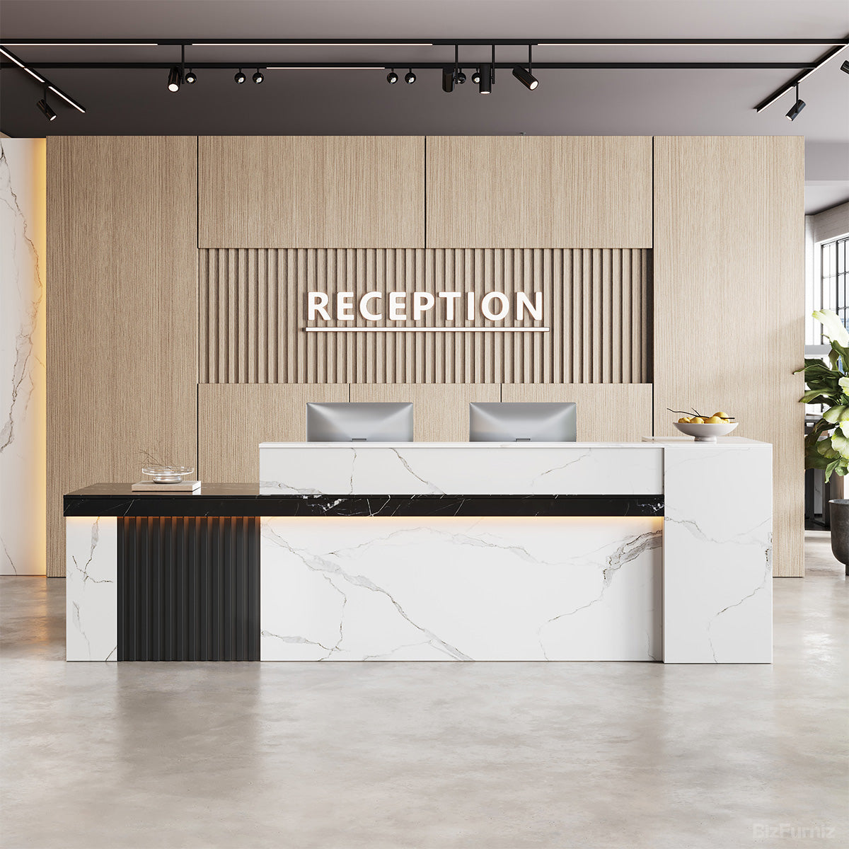Modern Reception Desk with Counter Cable Management for Offices, Lobbies & Stores product photo 5