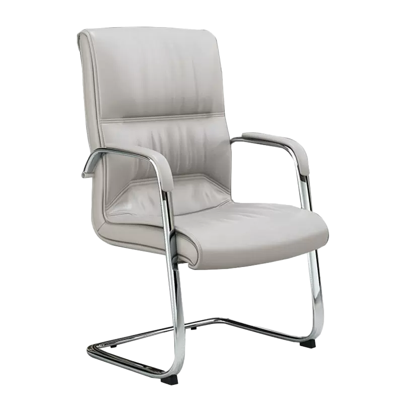 Bowed Leather Staff Chair Computer, Khaki, Bowed Leather Staff Chair Computer Chair Conference Chair finish, for meeting room or boardroom, modern...