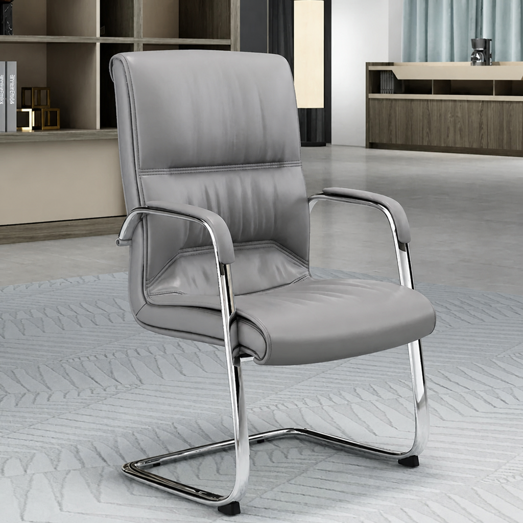 Faux Leather Task Chair with Steel Base