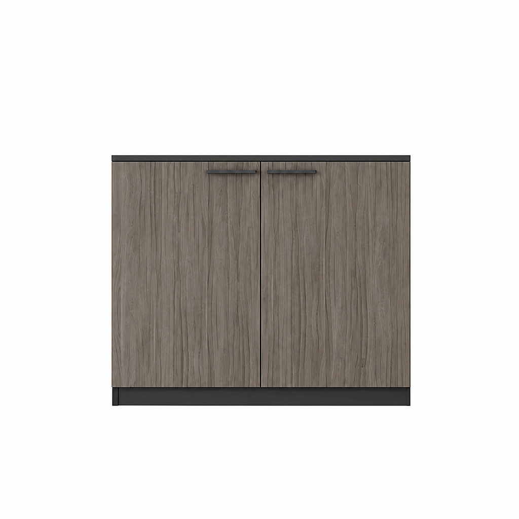 File Cabinet, 2 Grey Oak Low Cabinet, Grey Oak finish, for office storage space, office storage furniture