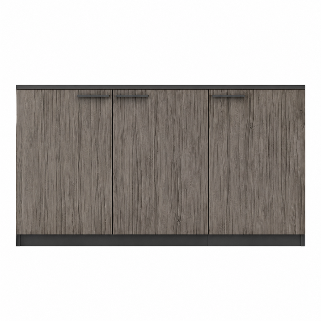 File Cabinet, 3 Grey Oak Low Cabinet, Grey Oak finish, for office storage space, office storage furniture