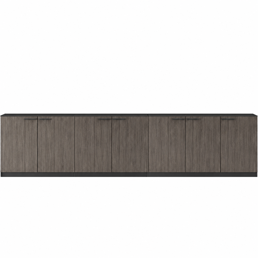 File Cabinet, 7 Grey Oak Low Cabinet, Grey Oak finish, for office storage space, office storage furniture