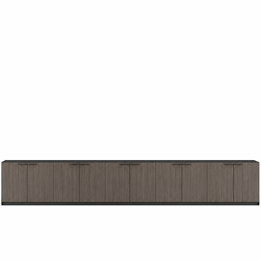 File Cabinet, 10 Grey Oak Low Cabinet, Grey Oak finish, for office storage space, office storage furniture