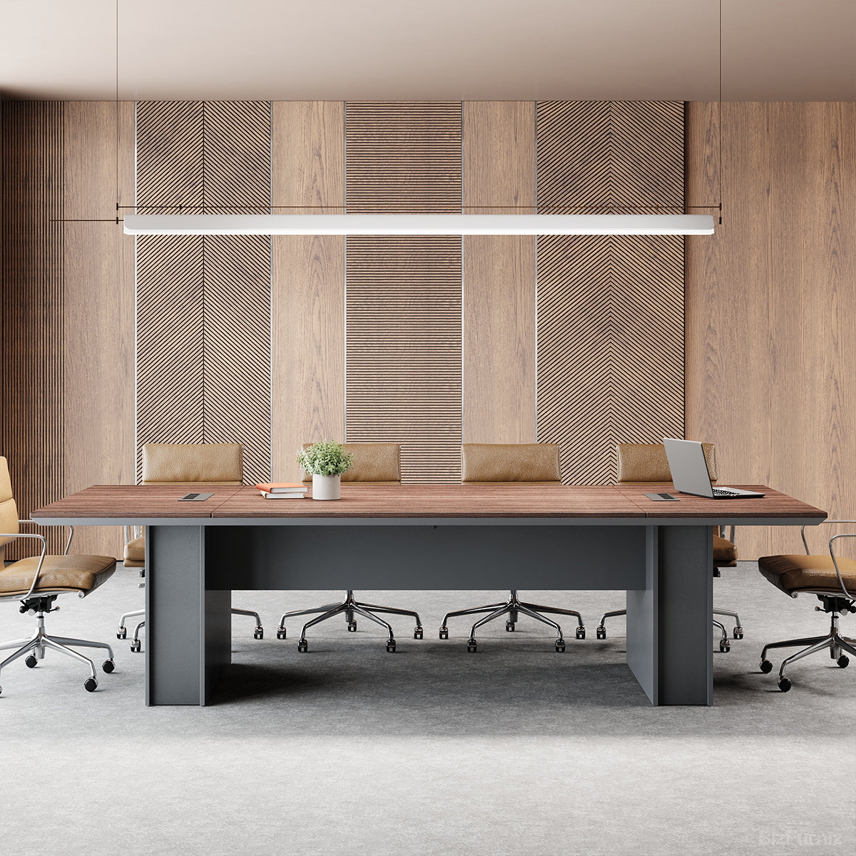 94" Modern Conference Table with Cable Management for 6-8 Person Meeting Room product view 4