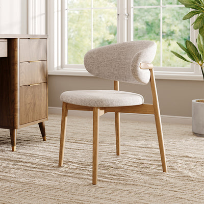 Ash Dining Chair 18 in Wide with Curved Backrest