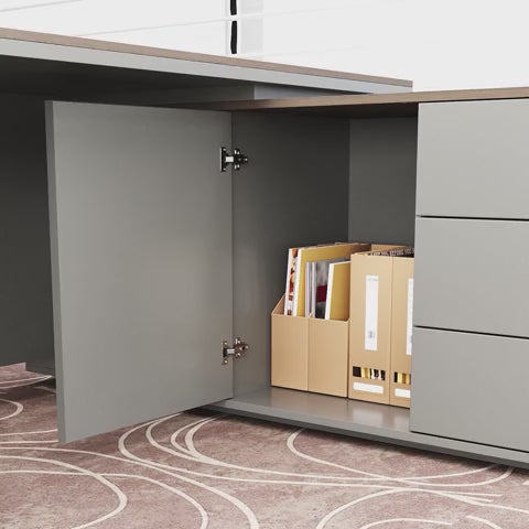 Executive Desk with Side Storage Cabinet