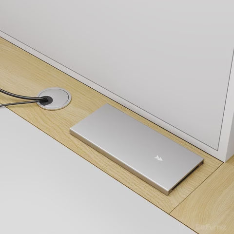 office desk with cable management