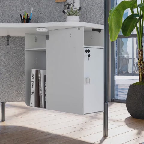 office desk with integrated storage
