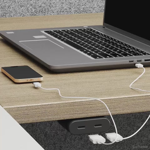 Office Desk with Under-desk USB Charging Port 