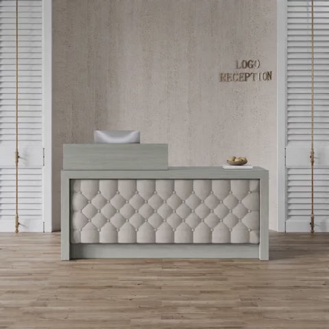 reception desk with LED lighting