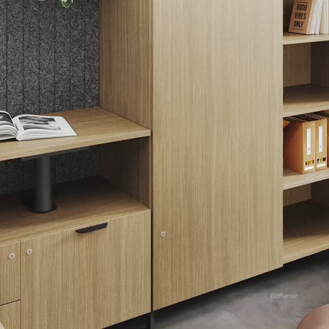 Office Desk with Built-in LED Lighting