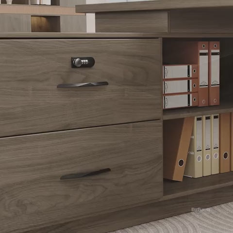 Executive Desk with Drawer Handles