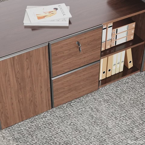 executive desk with spacious side storage