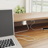 office desk with cable box