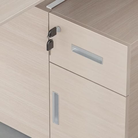workstation with storage drawers