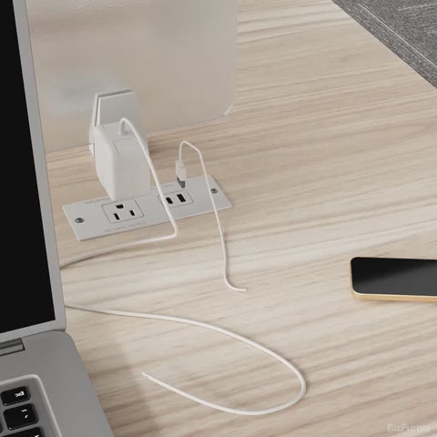 office desk with cable management