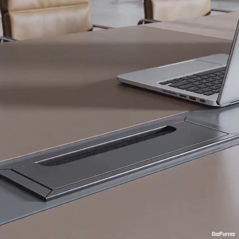 conference table with cable management